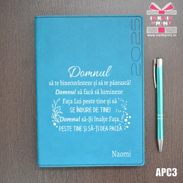 Agenda personalizata 2025 Verset Numeri 6:24-26 APC3 DELUXE PREMIUM, TURCOAZ LORETO