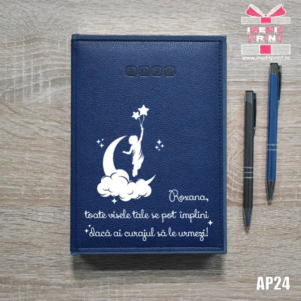 Agenda personalizata 2025 Visele tale AP24 ALBASTRU-ALGHERO, DELUXE PREMIUM
