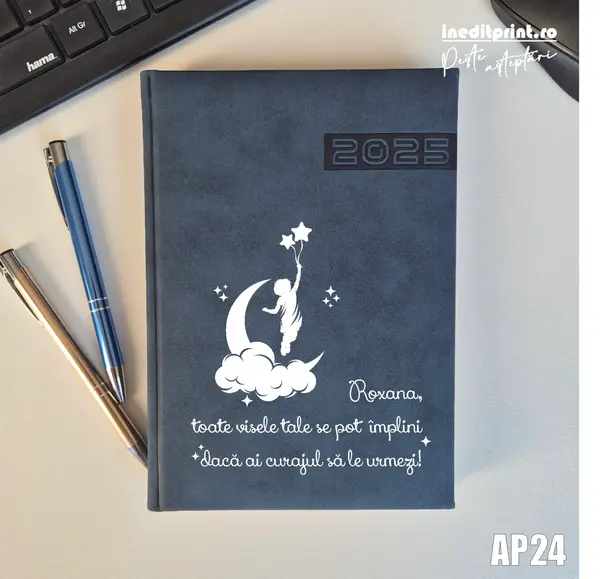 Agenda personalizata 2025 Visele tale AP24 ALBASTRU TEANO, DELUXE PREMIUM