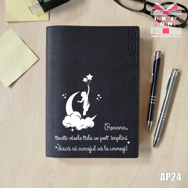 Agenda personalizata 2025 Visele tale AP24 NEGRU LORETO, DELUXE PREMIUM