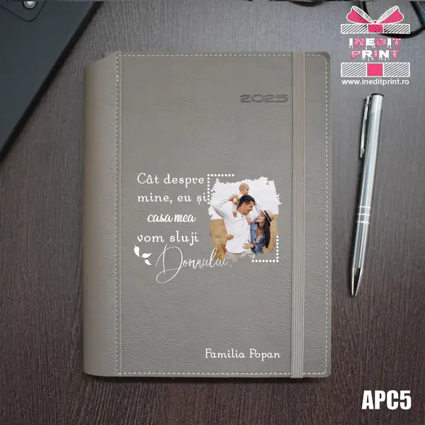Agenda personalizata 2025 Vom sluji Domnului APC5 DELUXE PREMIUM, BEJ BORNEO
