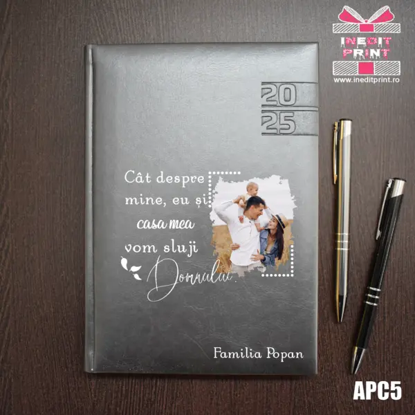 Agenda personalizata 2025 Vom sluji Domnului APC5 DELUXE PREMIUM, GRI NARNI
