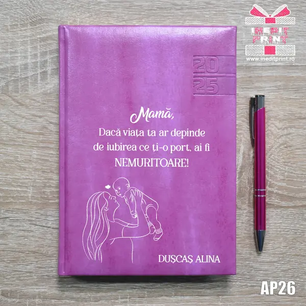 Agenda personalizata 2025 Ziua mamei AP26 PURPURIU NARNI, DELUXE PREMIUM