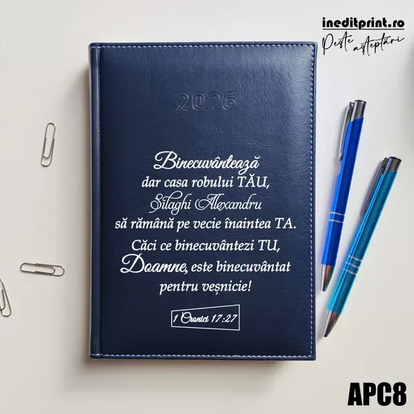 Agenda personalizata 2026 1 Cronici 17:27 APC8 DELUXE H, Corinaldo Albastru