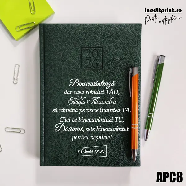 Agenda personalizata 2026 1 Cronici 17:27 APC8 DELUXE H, Edolo Verde