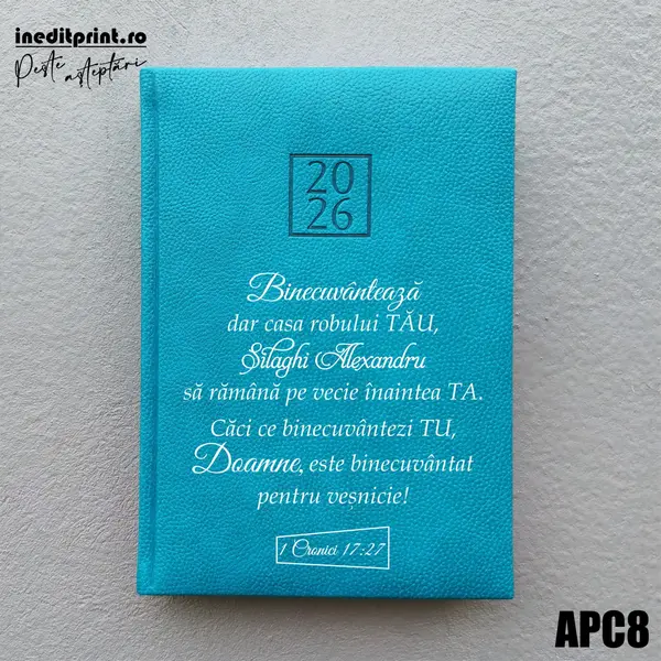 Agenda personalizata 2026 1 Cronici 17:27 APC8 DELUXE H, Edolo Turcoaz