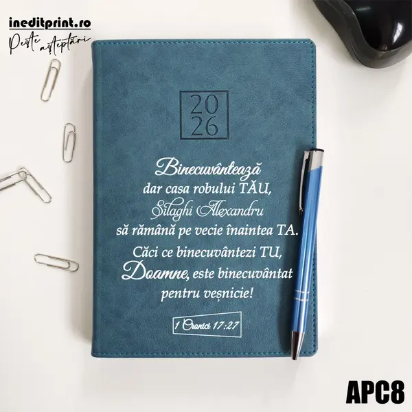 Agenda personalizata 2026 1 Cronici 17:27 APC8 DELUXE PREMIUM, Chianti Verde Cyprus