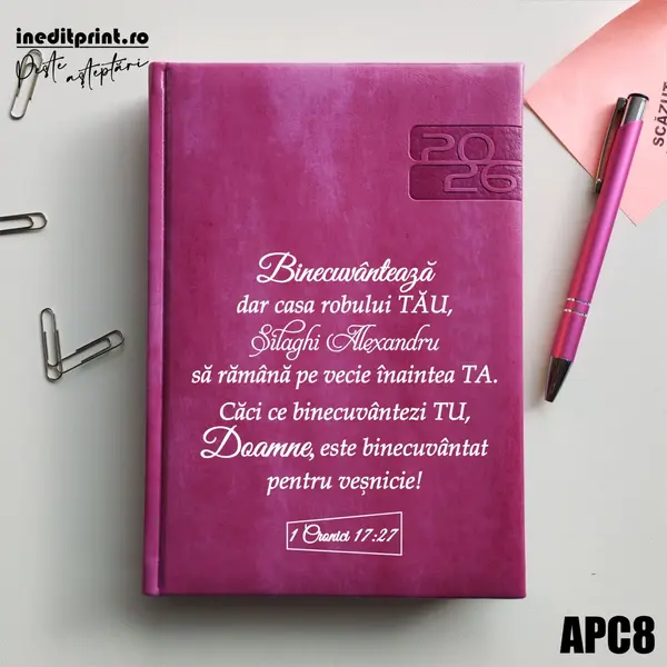 Agenda personalizata 2026 1 Cronici 17:27 APC8 DELUXE PREMIUM, Narni Purpuriu