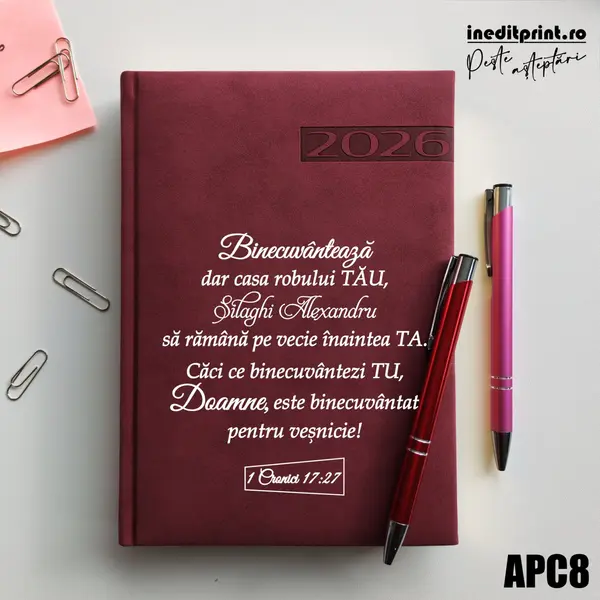 Agenda personalizata 2026 1 Cronici 17:27 APC8 DELUXE PREMIUM, Teano Bordo