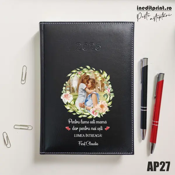Agenda personalizata 2026 - 8 Martie AP27 DELUXE H, Corinaldo Negru