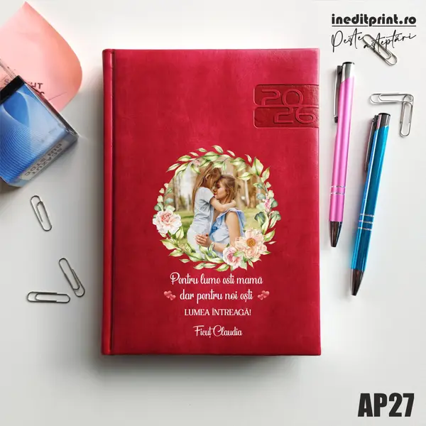 Agenda personalizata 2026 - 8 Martie AP27 DELUXE PREMIUM, Narni Fucsia