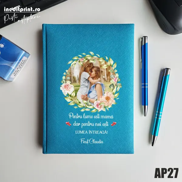 Agenda personalizata 2026 - 8 Martie AP27 NEDATATA RT, Turcoaz-Adria