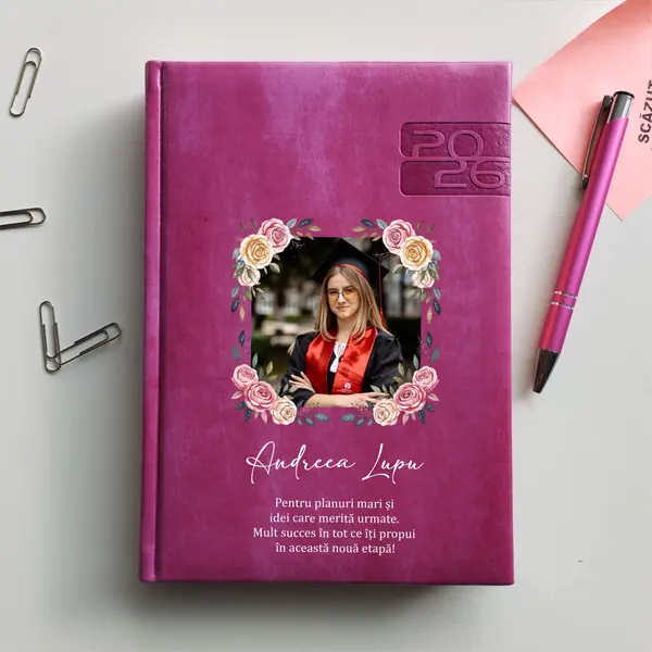 Agenda personalizata 2026 absolvent AP45 DELUXE PREMIUM, Narni Purpuriu