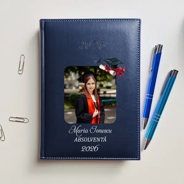 Agenda personalizata 2026 absolvent AP46 DELUXE H, Corinaldo Albastru