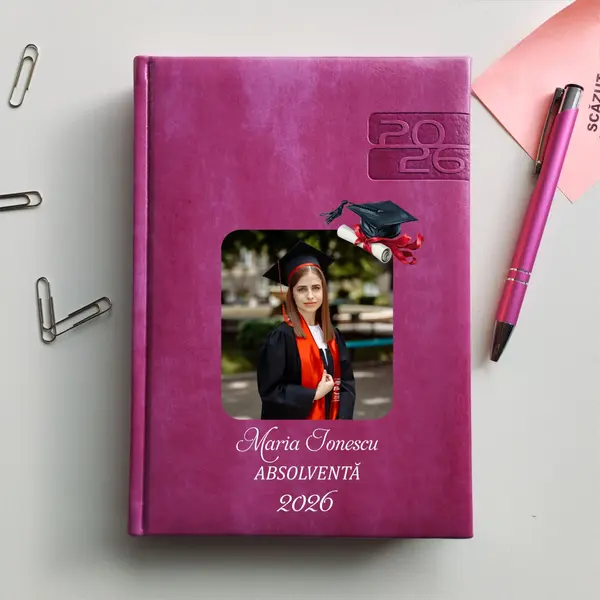Agenda personalizata 2026 absolvent AP46 DELUXE PREMIUM, Narni Purpuriu