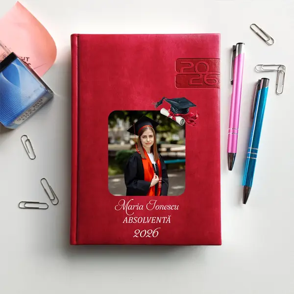 Agenda personalizata 2026 absolvent AP46 DELUXE PREMIUM, Narni Fucsia