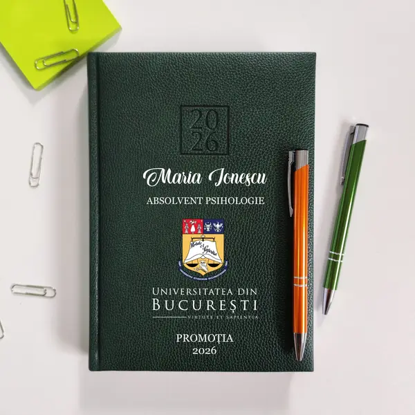 Agenda personalizata 2026 absolvent AP47 DELUXE H, Edolo Verde