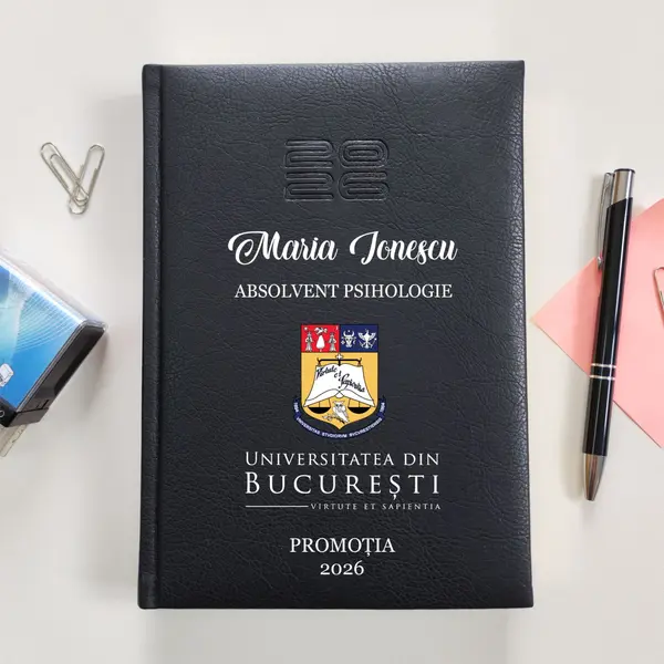 Agenda personalizata 2026 absolvent AP47 DELUXE PREMIUM, Chiavenna Negru