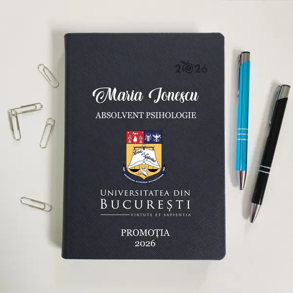 Agenda personalizata 2026 absolvent AP47 DELUXE PREMIUM, Ortisei Albastru
