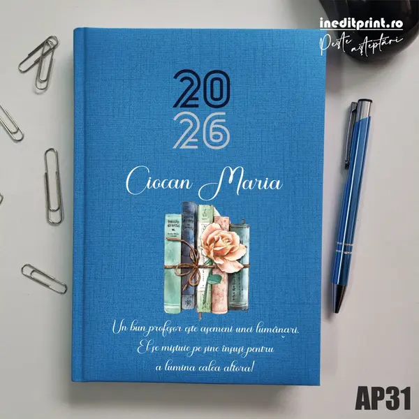 Agenda personalizata 2026 Cadru didactic AP31 Datata C, Turcoaz