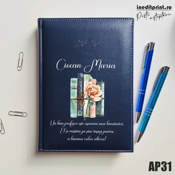 Agenda personalizata 2026 Cadru didactic AP31 DELUXE H, Corinaldo Albastru