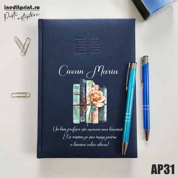 Agenda personalizata 2026 Cadru didactic AP31 DELUXE PREMIUM, Chiavenna Albastru