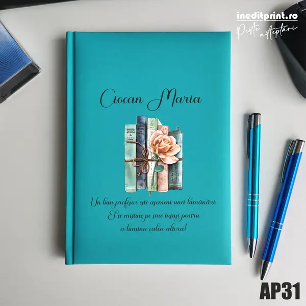 Agenda personalizata 2026 Cadru didactic AP31 NEDATATA RT, Turcoaz