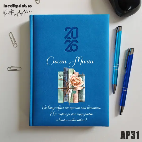 Agenda personalizata 2026 Cadru didactic AP31 STANDARD HT2, ALBASTRU DESCHIS