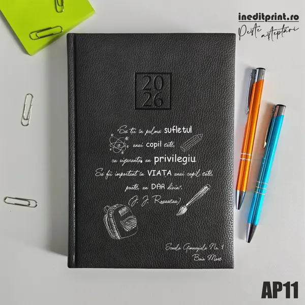 Agenda personalizata 2026 Citat educatie AP11 DELUXE H, Edolo Maro