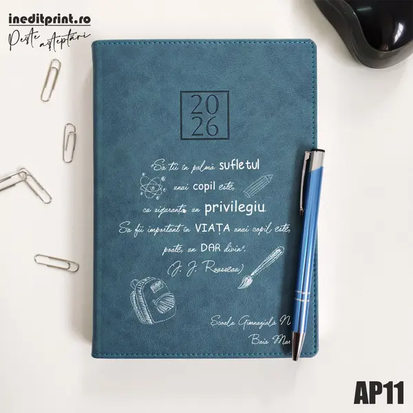 Agenda personalizata 2026 Citat educatie AP11 DELUXE PREMIUM, Chianti Verde Cyprus