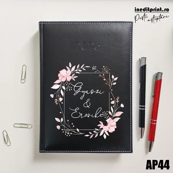 Agenda personalizata 2026 Cuplu AP44 DELUXE H, Corinaldo Negru