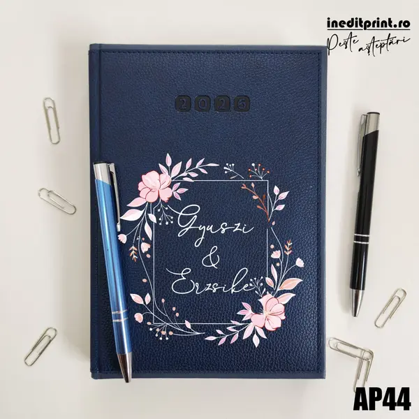 Agenda personalizata 2026 Cuplu AP44 DELUXE PREMIUM, Alghero Albastru