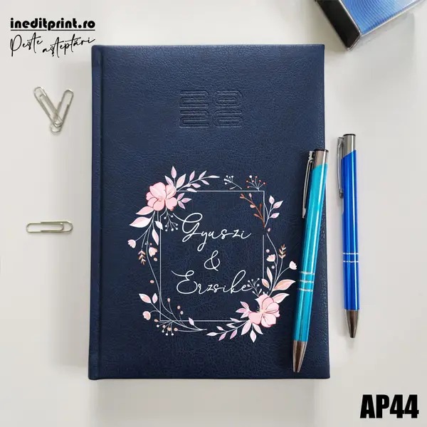 Agenda personalizata 2026 Cuplu AP44 DELUXE PREMIUM, Chiavenna Albastru