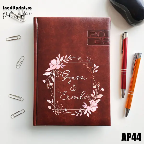 Agenda personalizata 2026 Cuplu AP44 DELUXE PREMIUM, Narni Maro