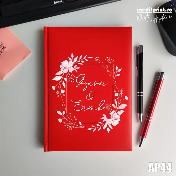 Agenda personalizata 2026 Cuplu AP44 NEDATATA RT, Rosu