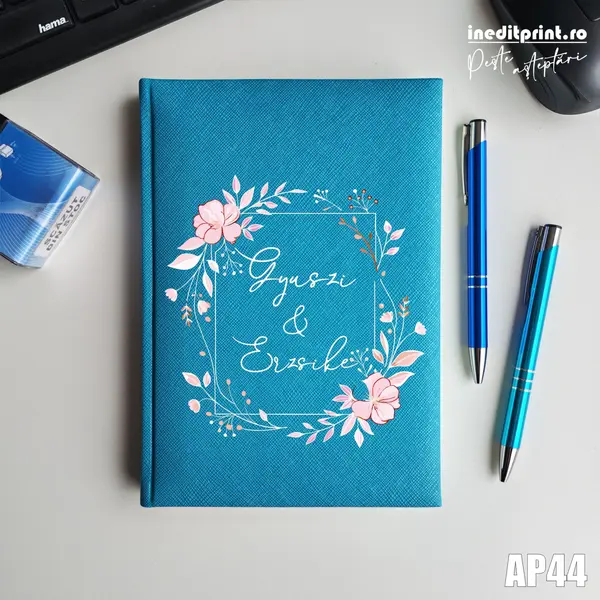 Agenda personalizata 2026 Cuplu AP44 NEDATATA RT, Turcoaz-Adria
