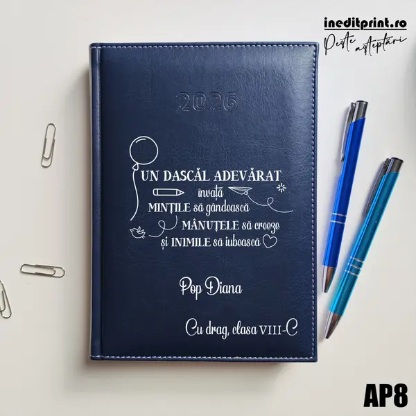 Agenda personalizata 2026 Dascal adevarat AP8 DELUXE H, Corinaldo Albastru