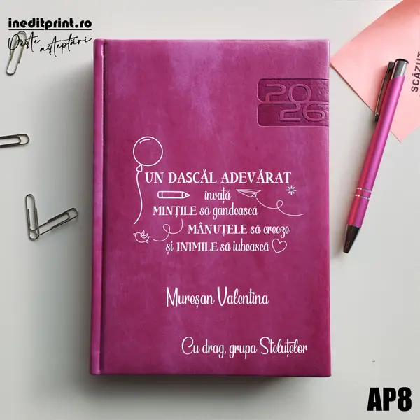 Agenda personalizata 2026 Dascal adevarat AP8 DELUXE PREMIUM, Narni Purpuriu
