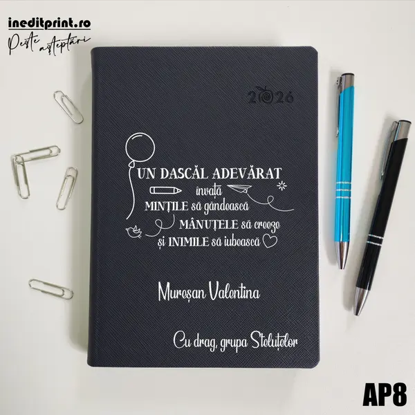 Agenda personalizata 2026 Dascal adevarat AP8 DELUXE PREMIUM, Ortisei Albastru