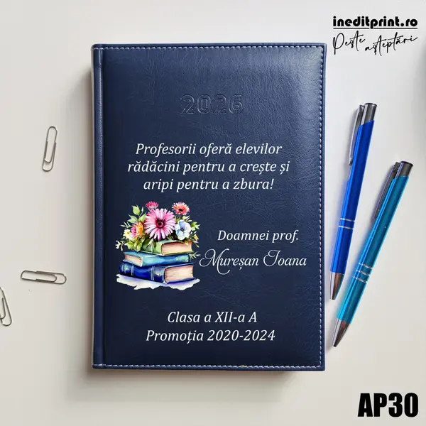 Agenda personalizata 2026 Doamna Profesoara AP30 DELUXE H, Corinaldo Albastru