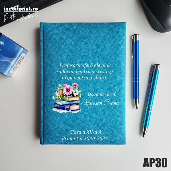 Agenda personalizata 2026 Doamna Profesoara AP30 NEDATATA RT, Turcoaz-Adria