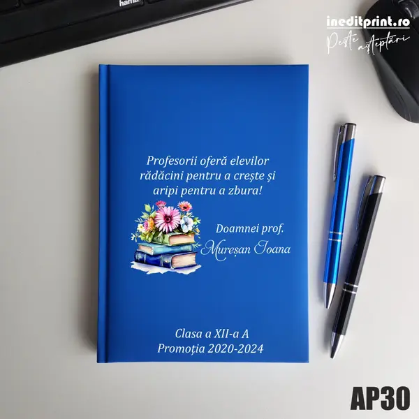 Agenda personalizata 2026 Doamna Profesoara AP30 NEDATATA RT, ALBASTRU