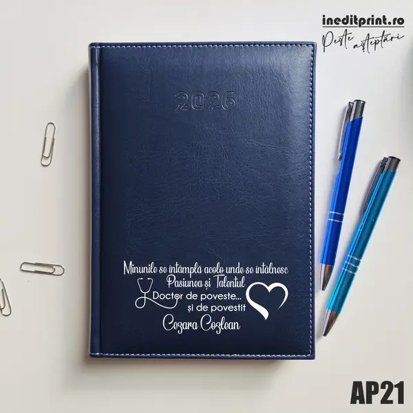 Agenda personalizata 2026 Doctor de poveste AP21 DELUXE H, Corinaldo Albastru