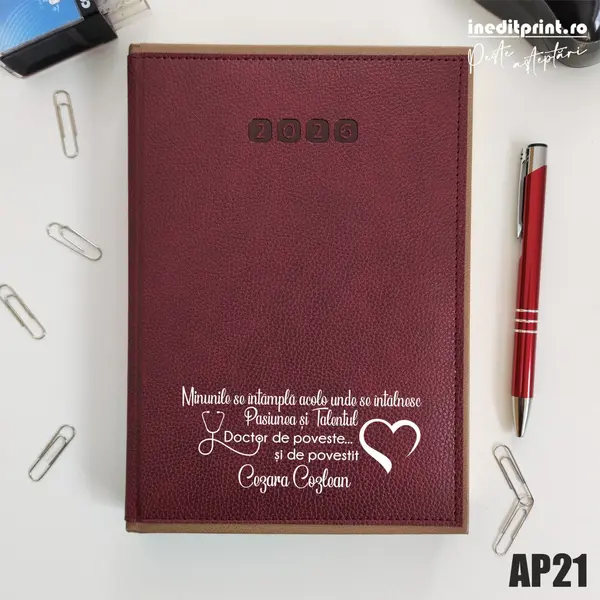 Agenda personalizata 2026 Doctor de poveste AP21 DELUXE PREMIUM, Alghero Bordo