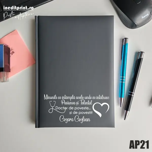 Agenda personalizata 2026 Doctor de poveste AP21 NEDATATA RT, Gri