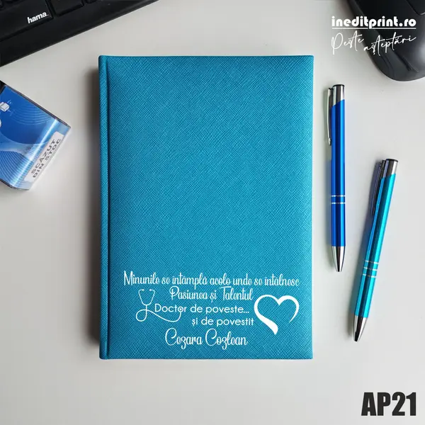 Agenda personalizata 2026 Doctor de poveste AP21 NEDATATA RT, Turcoaz-Adria