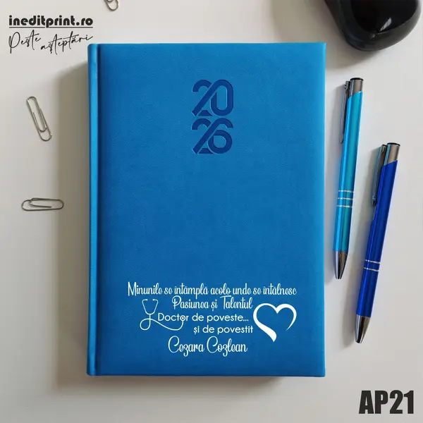 Agenda personalizata 2026 Doctor de poveste AP21 STANDARD HT2, ALBASTRU DESCHIS
