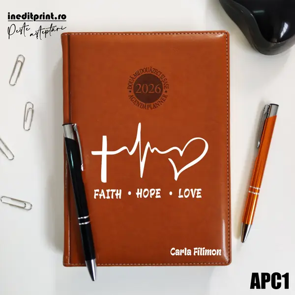 Agenda personalizata 2026 Faith Hope Love APC1 DELUXE PREMIUM, Amsterdam Maro