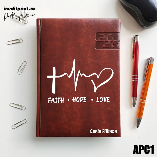 Agenda personalizata 2026 Faith Hope Love APC1 DELUXE PREMIUM, Narni Maro