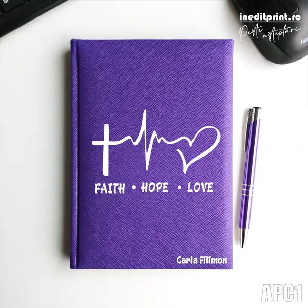 Agenda personalizata 2026 Faith Hope Love APC1 NEDATATA RT, Mov-Adria
